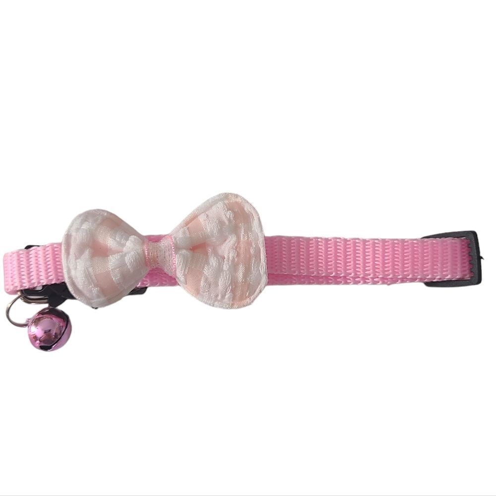 Breakaway Collar With Bell and Pink Gingham Bow One Size Fits All Never Worn